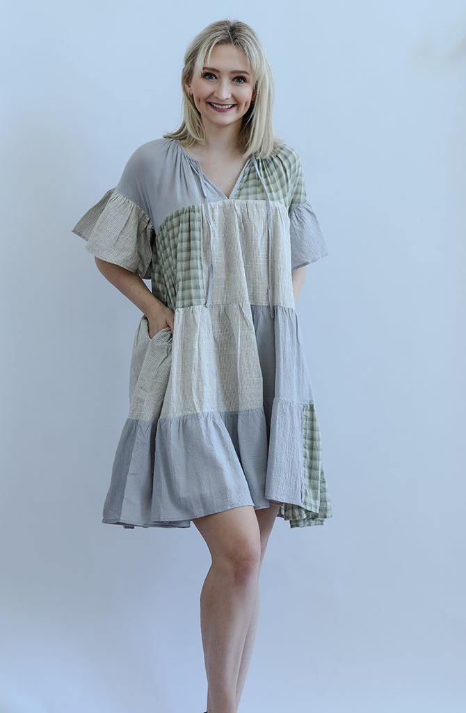 Patch It Up Color Block Mini Dress