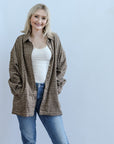 Brown plaid fall shacket for women from Favored And Common in NC