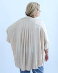 Champagne satin blouse with pleated back for women from Favored and Common in NC
