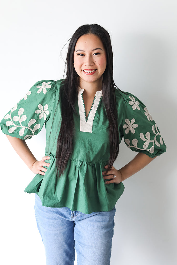 Garden Grace Peplum Blouse – Favored And Common