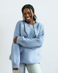 Light blue knit sweater for women from Favored And Common in NC