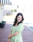 Green Apple Square Neck Blouse