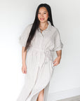 Costal Bliss Striped Midi Dress