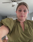 Olive green maxi dress from Favored and Common in NC