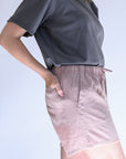 Mauve elastic waist shorts with pockets from Favored and Common