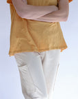 Distressed tangerine oversized boyfriend women's t-shirt