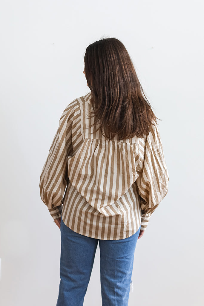 Strictly Stripes Button Up Blouse