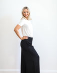 Relaxed Elegance Wide Leg Pants | Black