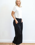 Relaxed Elegance Wide Leg Pants | Black