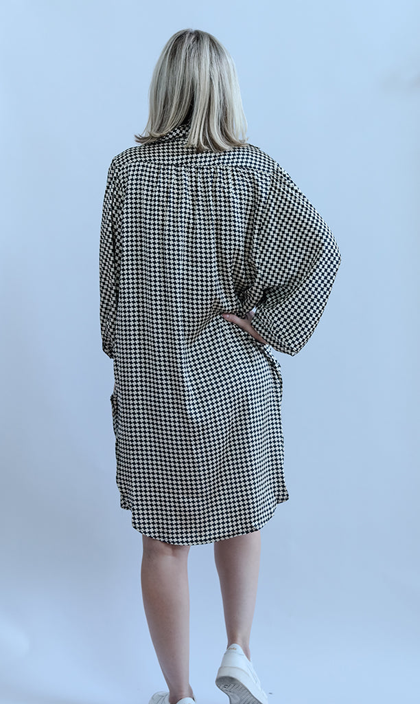 Black and white check blouse for women from Favored And Common