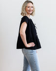 Make It Known Black Bow Tie Blouse