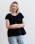 Make It Known Black Bow Tie Blouse