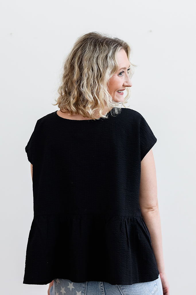 Make It Known Black Bow Tie Blouse