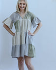 Blue and green patch work dress from Favored And Common in NC