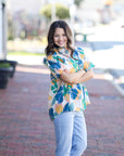 Bluebell Floral Button Up Blouse