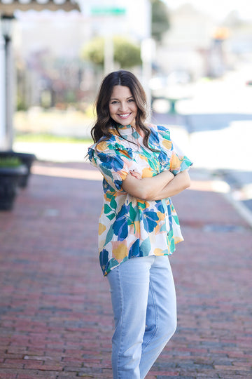 Bluebell Floral Button Up Blouse