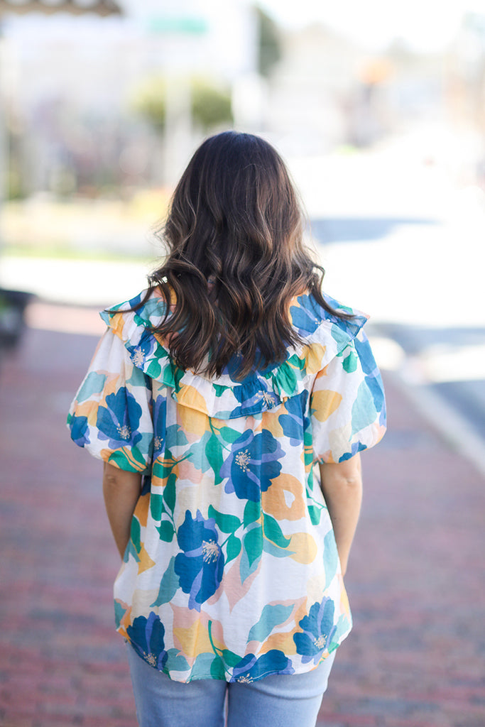 Bluebell Floral Button Up Blouse