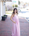 Checkered Blush Midi Dress