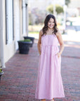 Checkered Blush Midi Dress