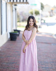 Checkered Blush Midi Dress