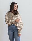 Strictly Stripes Button Up Blouse