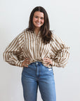 Strictly Stripes Button Up Blouse