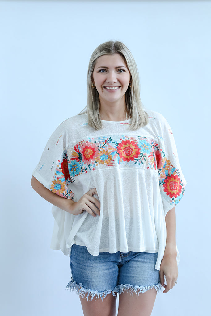 Colorful embroidered blouse for women from Favored And Common