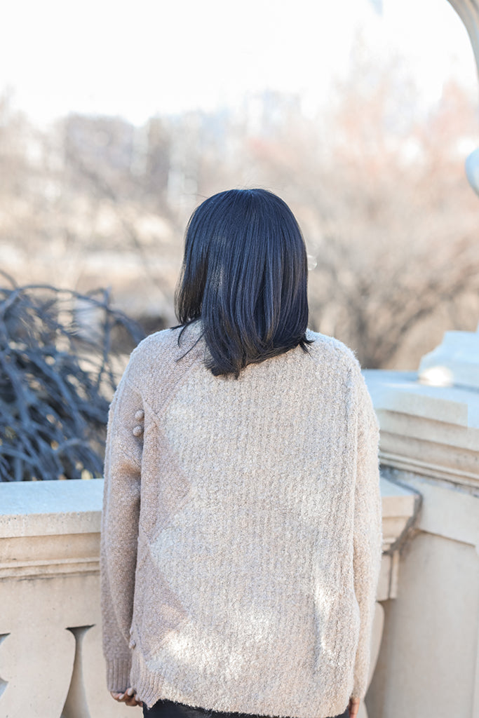 Comfy Contrast Knit Sweater