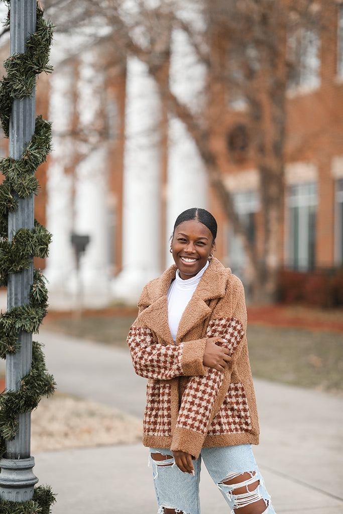 Cozy brown teddy jacket for women  from Favored and Common in NC