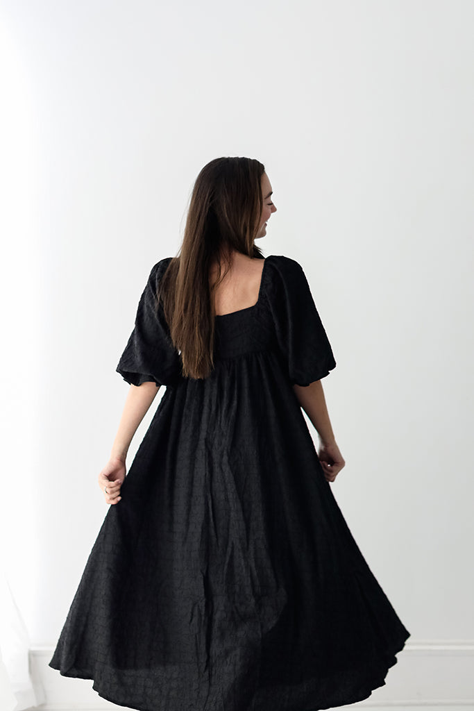 Empire waist black maxi dress for women from Favored And Common in NC