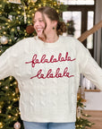 Falalala cream cable knit sweater for women