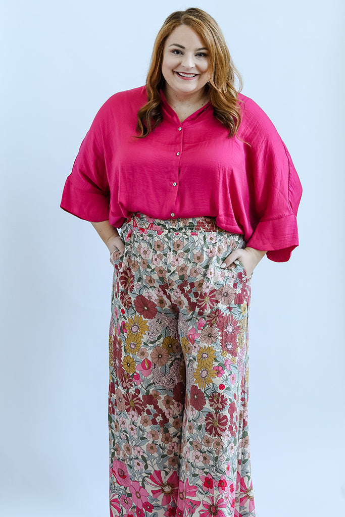 Floral print wide leg pants for women from Favored And Common in NC