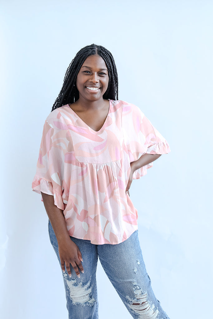 Pink flowy blouse for women from Favored And Common