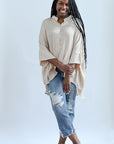 Flowy washed satin champagne blouse for women from Favored and Common in NC