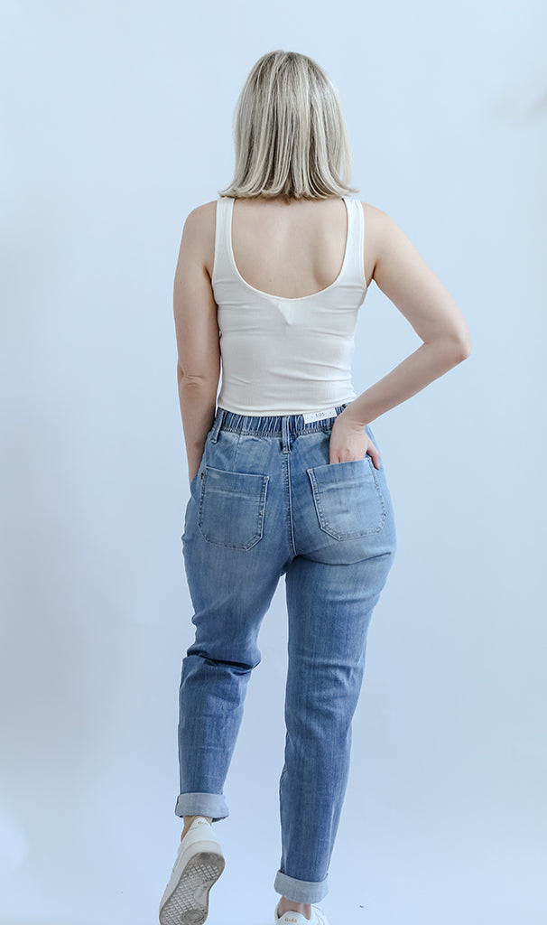 High waisted cuffed jogger jeans from Favored And Common