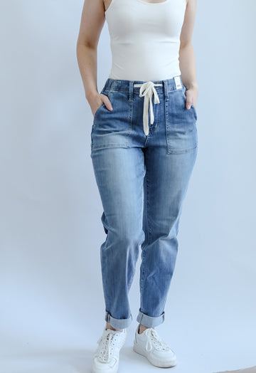 High waisted jogger jeans for women from Favored And Common in NC