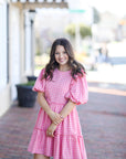 Blush Charm Gingham Dress