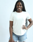 Ivory bamboo tee for women from Favored And Common in NC