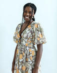 Lemon print maxi dress from Favored And Common in NC