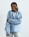 Light blue knit sweater for women from Favored And Common in NC