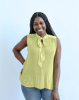 Lime green sleeveless blouse from Favored And Common