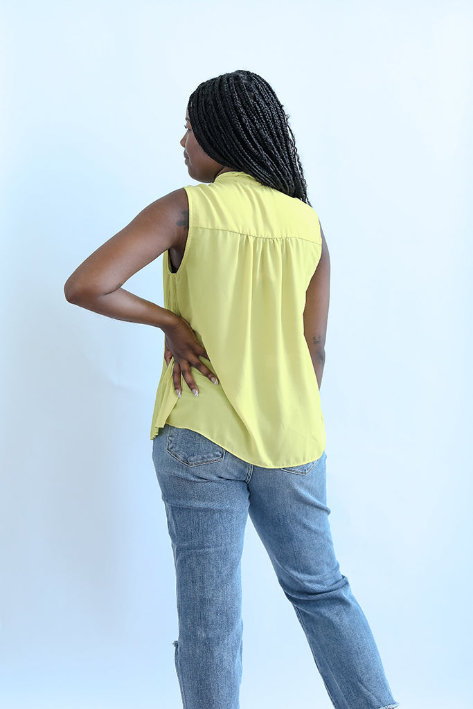 Lime green sleeveless blouse for women from Favored And Common