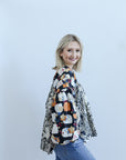 Mixed print long sleeve blouse for women from Favored And Common in NC