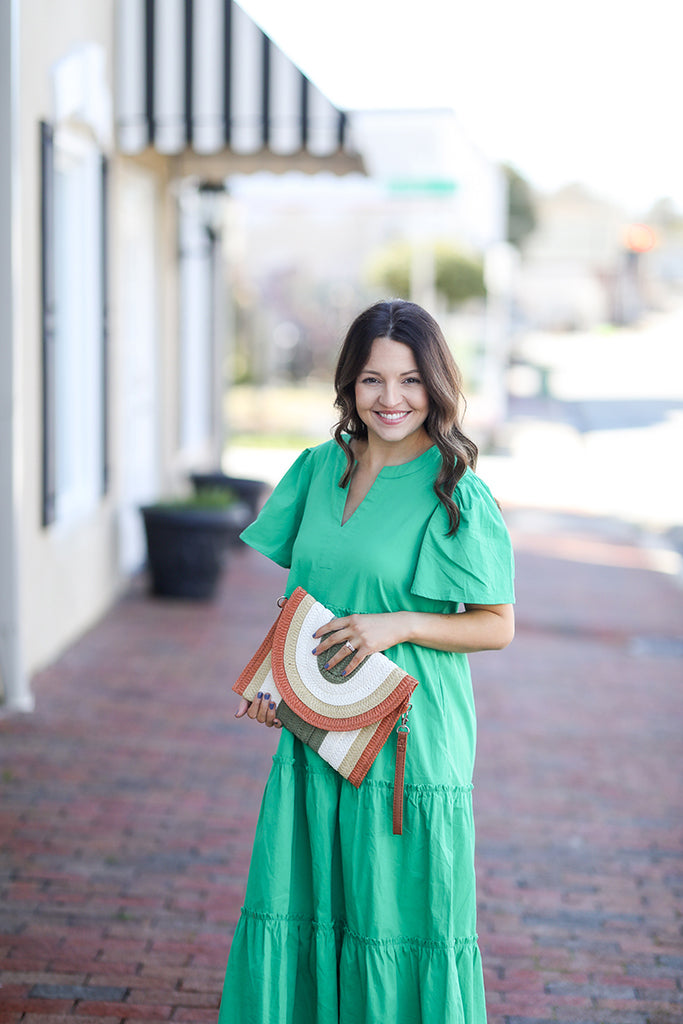 Rainbow Straw Clutch and Cross Body Bag