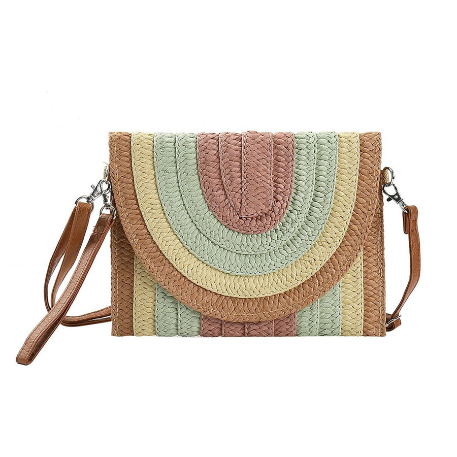 Rainbow Straw Clutch and Cross Body Bag