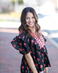 Navy Blossom Blouse