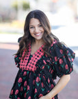 Navy Blossom Blouse