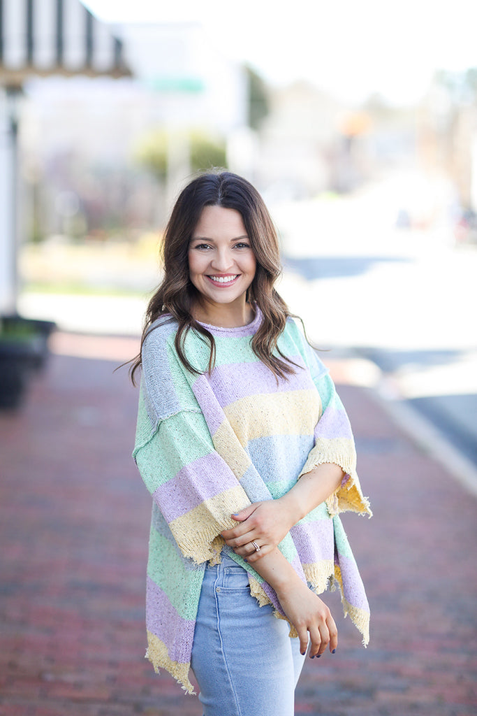 Cotton Candy Striped Sweater