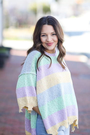 Cotton Candy Striped Sweater