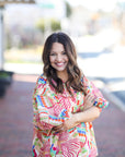 Sweet Peach V-Neck Blouse